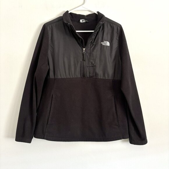 The North Face Black 1/2 Zip Fleece Pullover Jacket Women’s Size Large - Picture 1 of 8